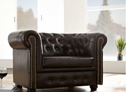 Chesterfield armchair television couch 1-seater sofa leather fabric couches upholstery